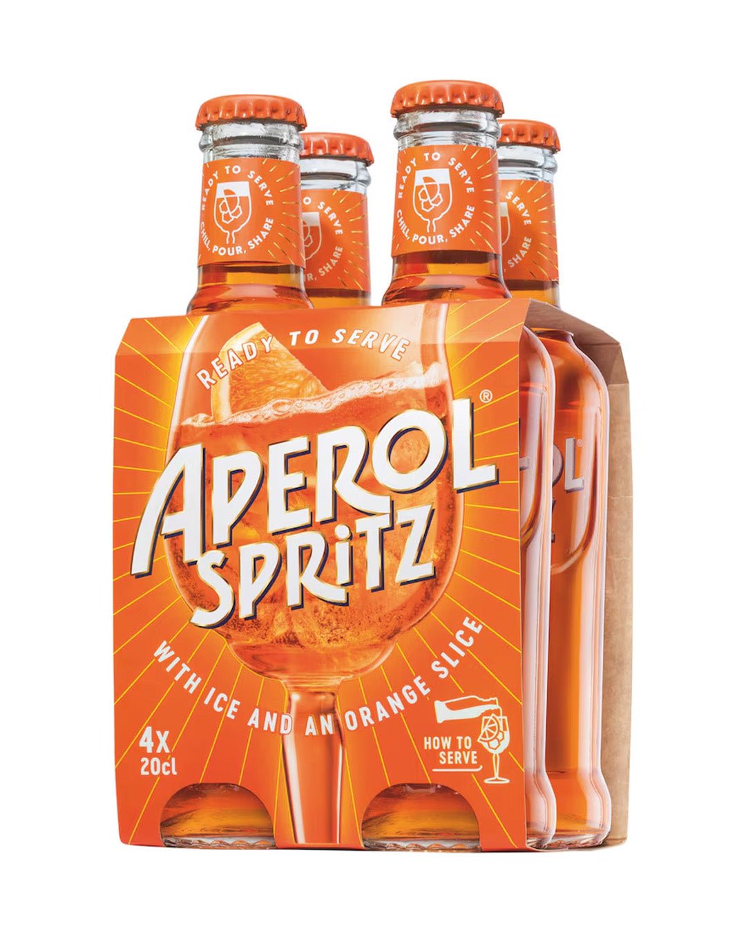 Aperol Spritz Premixed Drink Multipack, 4 x 200 ml Ready Made Cocktails