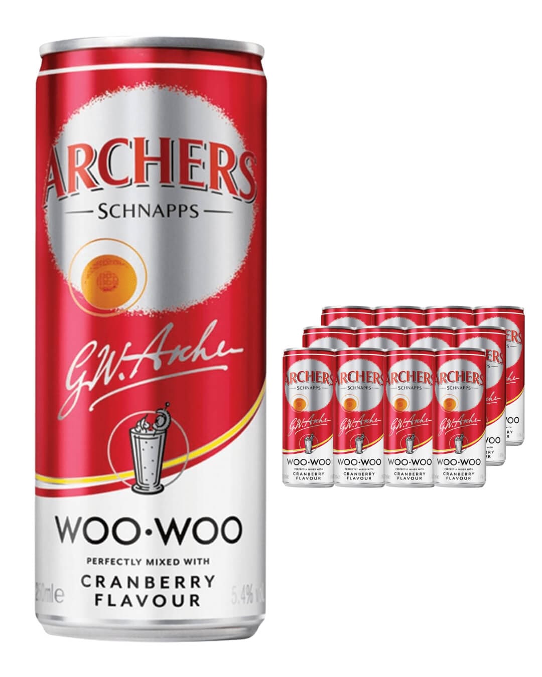 Archers Woo Woo Premixed Cocktail, 12 x 250 ml Ready Made Cocktails