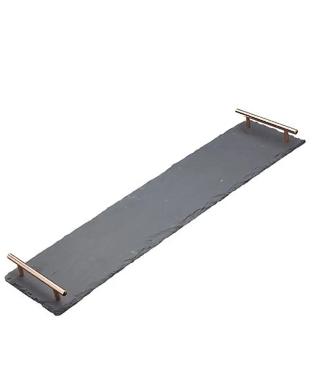 Artesa Slate Serving Platter with Copper Handles 60 x 15 cm Tableware