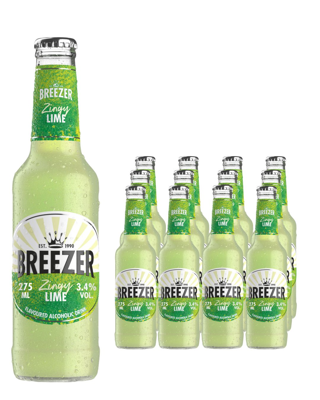 Bacardi Breezer Lime Premixed Drink Multipack, 12 x 275 ml Ready Made Cocktails