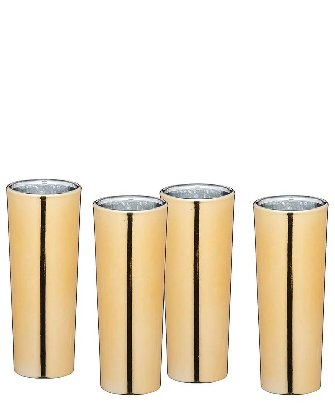 BarCraft Gold Finish Tall Shot Glasses Tableware