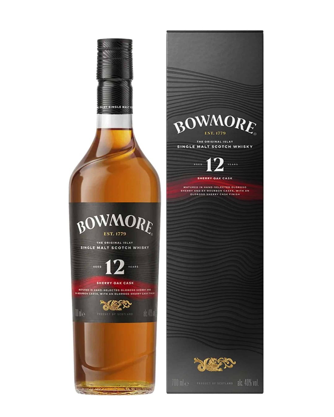 Bowmore 12 Year Old Sherry Oak Cask Islay Single Malt Scotch Whisky, 70 cl Spirit