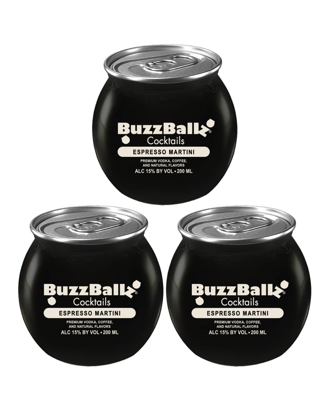 BuzzBallz Espresso Martini Cocktail, 3 x 200 ml Ready Made Cocktails