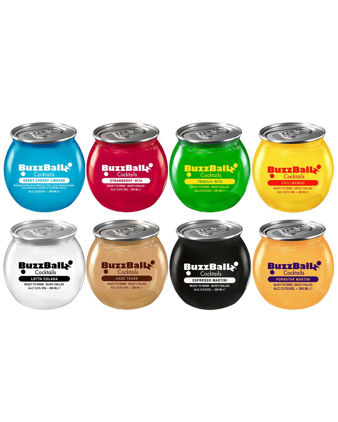 BuzzBallz Flavours Cocktail Multipack, 8 x 200 ml Ready To Drink