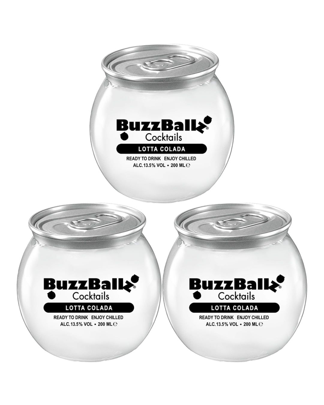 BuzzBallz Lotta Colada Cocktail, 3 x 200 ml Ready Made Cocktails