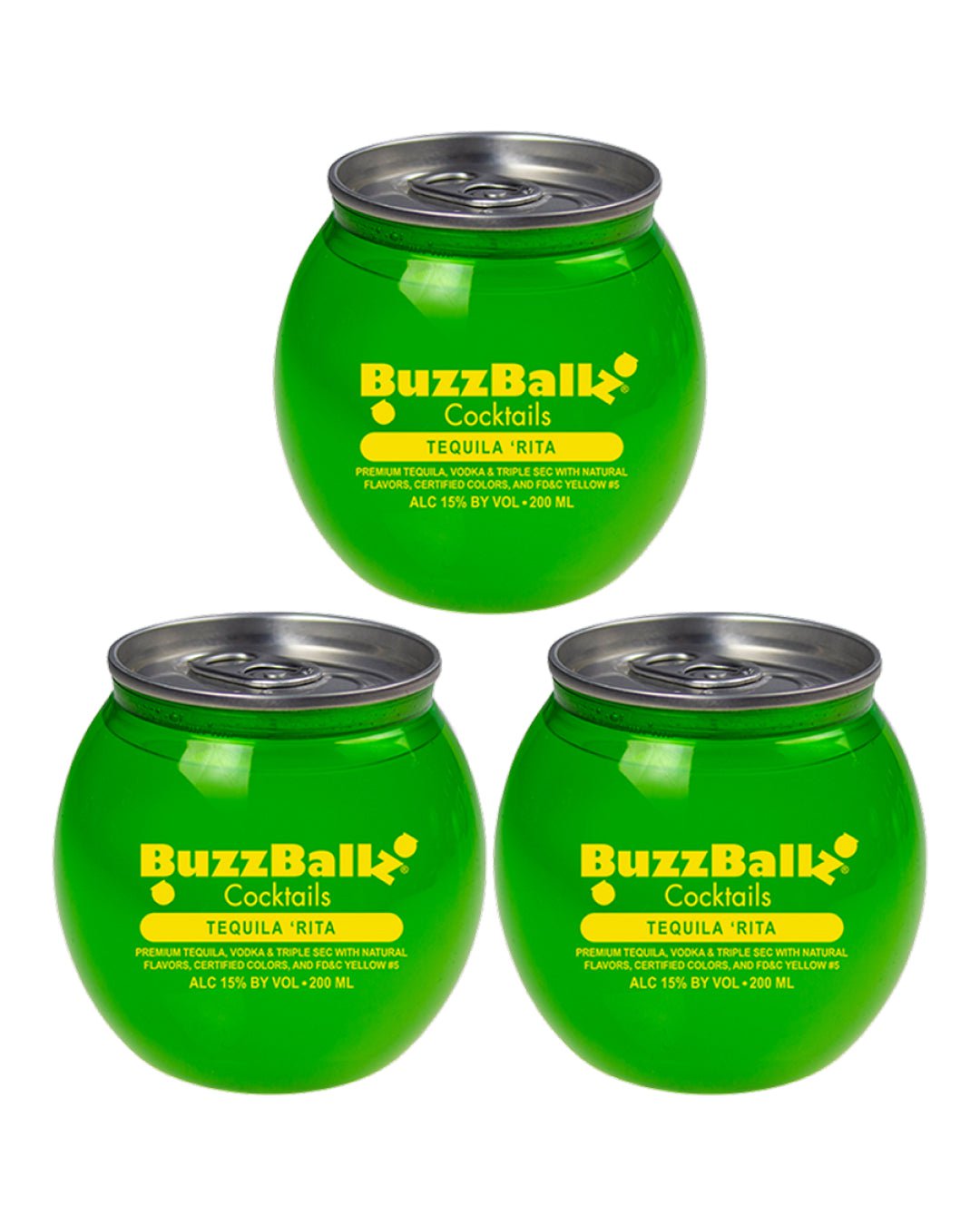 BuzzBallz Tequila Rita Cocktail, 3 x 200 ml Ready Made Cocktails
