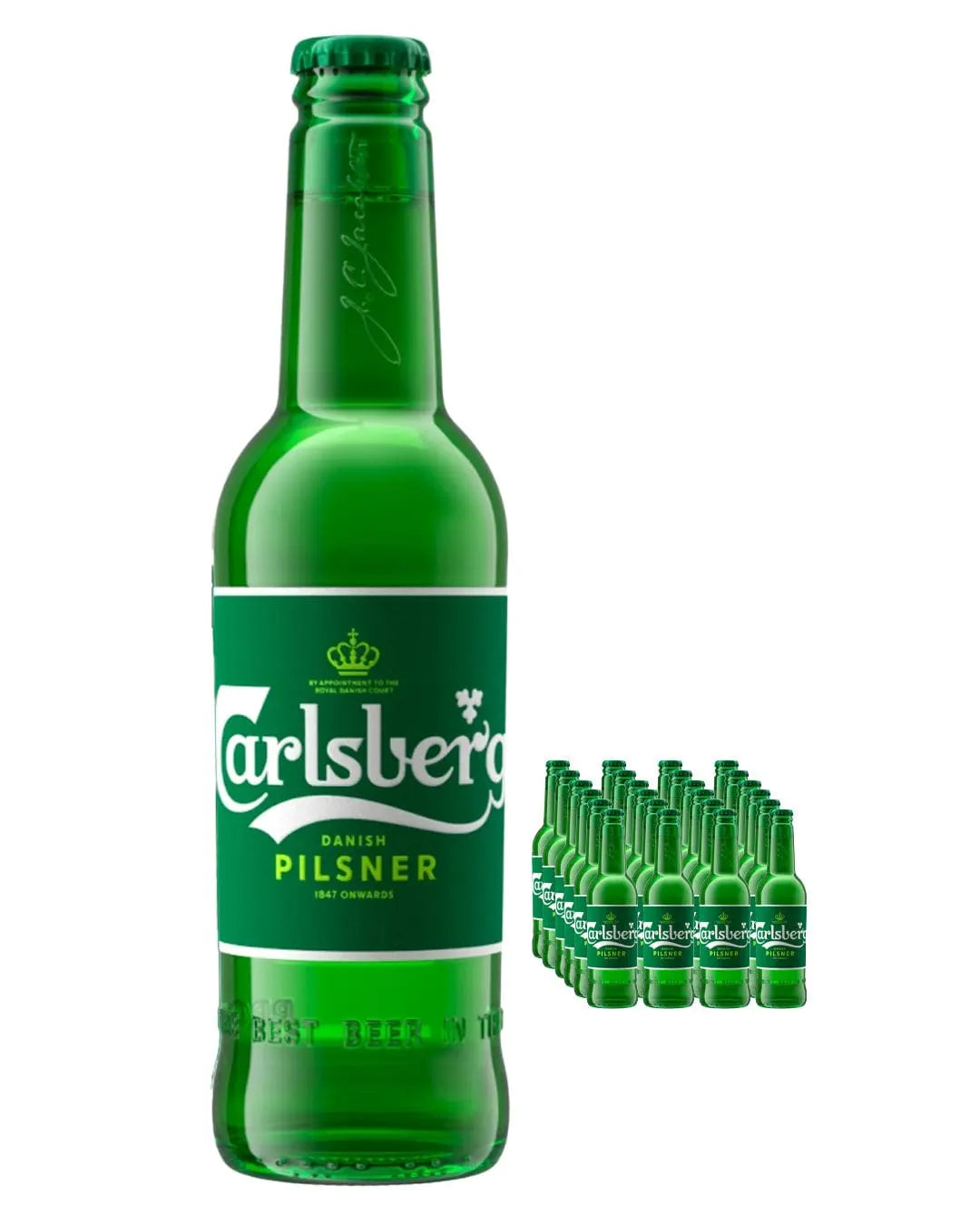 Carlsberg Pilsner Beer Glass Bottle Multipack, 24 x 330 ml Beer