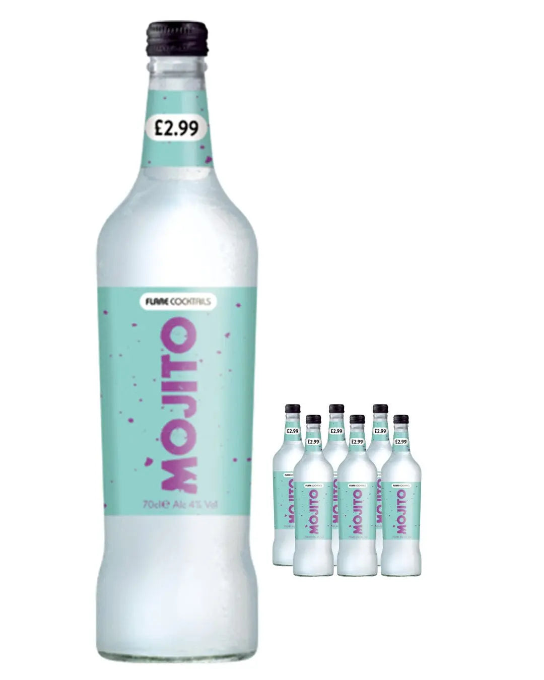 Flare Cocktails Mojito Premixed Cocktail Multipack, 6 x 70 cl Ready Made Cocktails