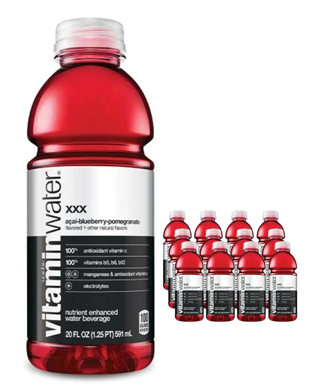Glacéau Vitamin Water XXX Pomegranate Acai & Blueberry Multipack, 12 x 500 ml Soft Drinks & Mixers