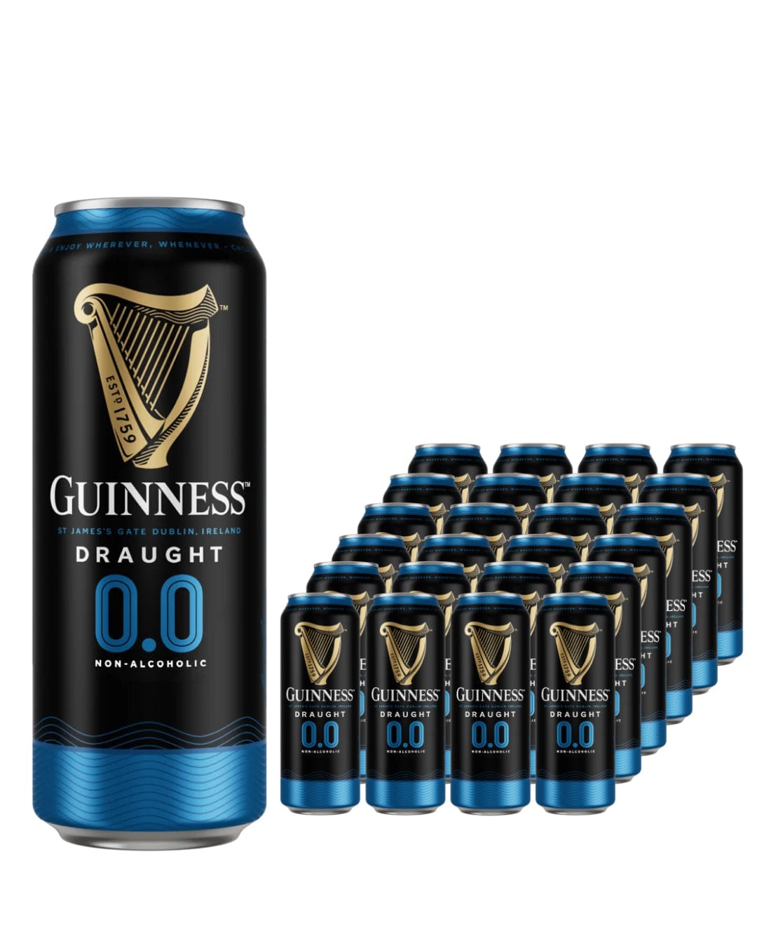 Guinness Draught Alcohol Free Beer Can Multipack, 24 x 538 ml Beer