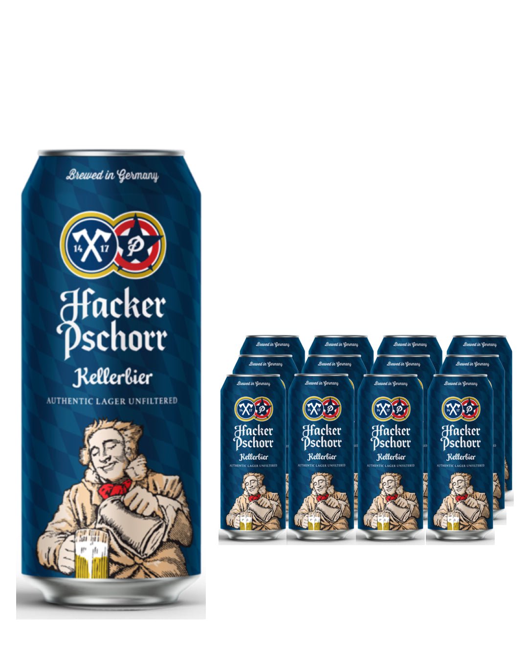 Hacker-Pschorr Kellerbier Pils Lager Beer Can Multipack, 12 x 500 ml Beer