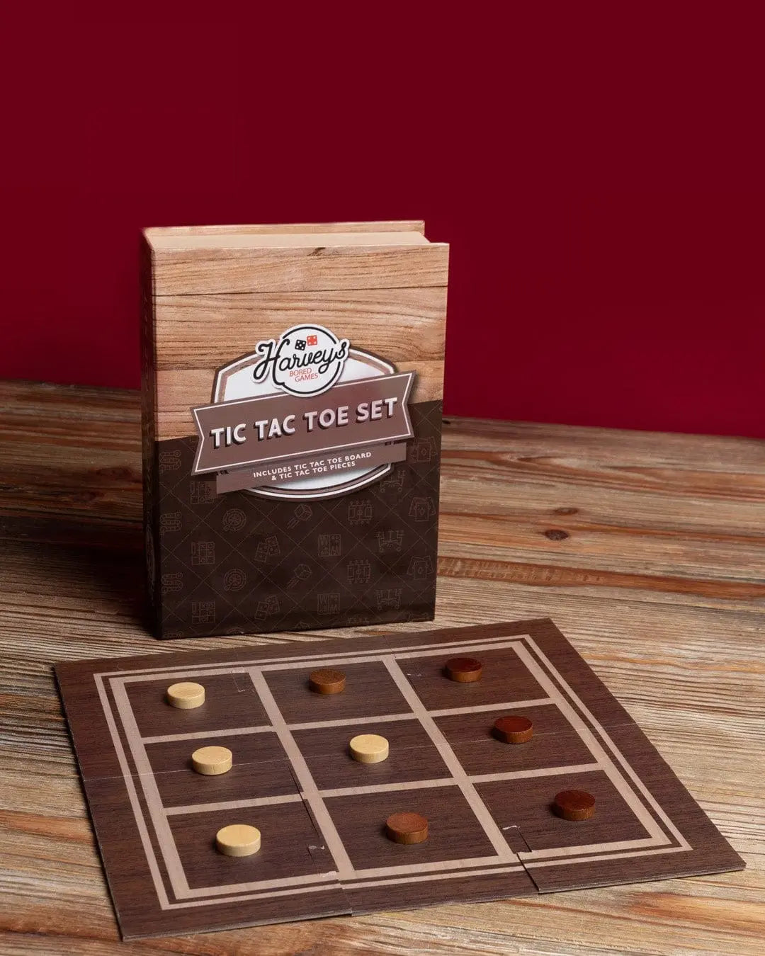 Harvey Board Games Tic Tac Toe in Book Box Bar Games
