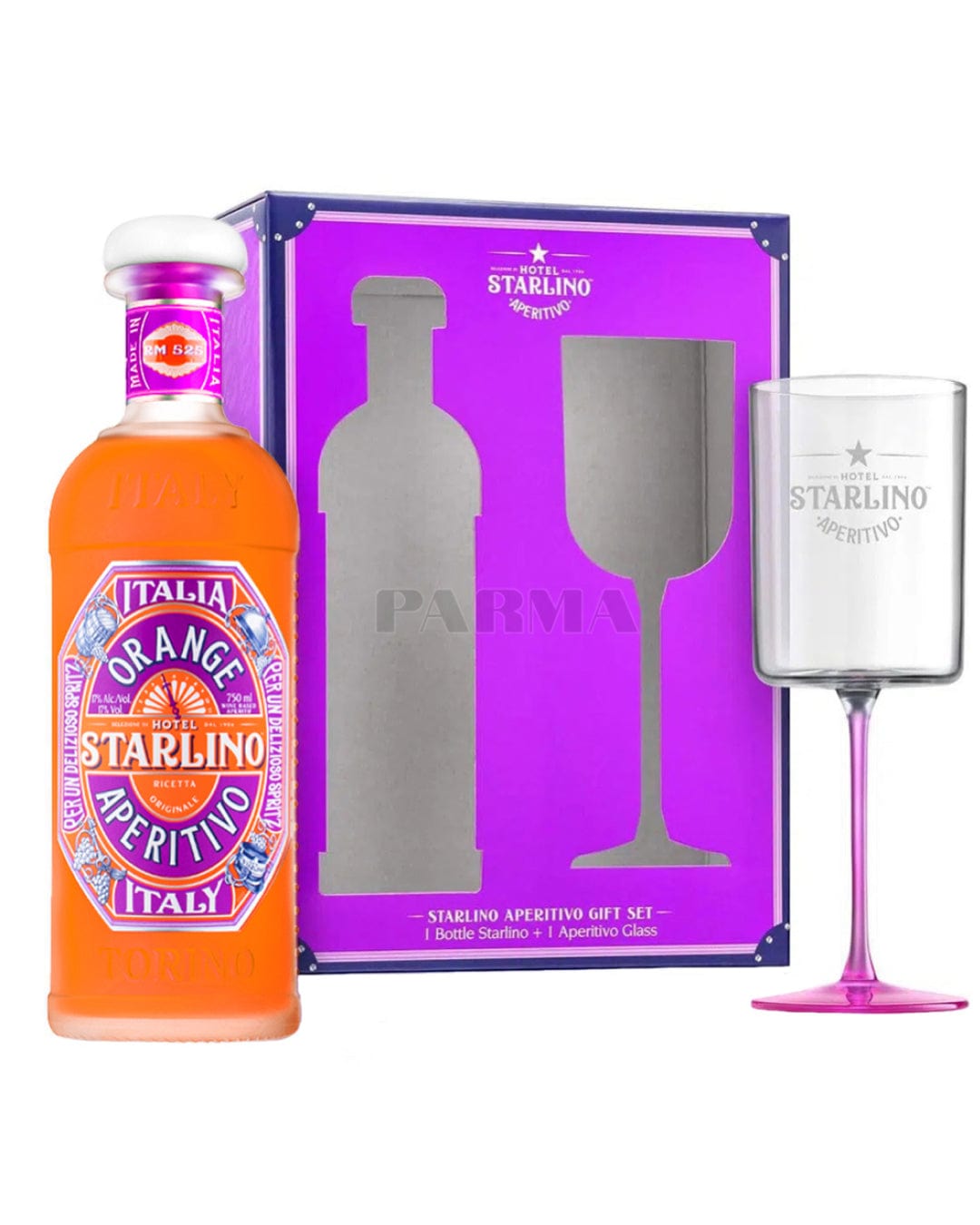 Hotel Starlino Arancione Aperitivo Spritz Gift Set with Aperitivo Glass, 75 cl Liqueurs & Other Spirits 810035510562