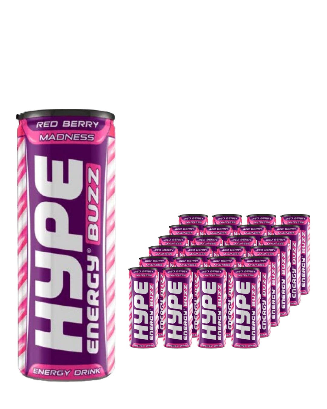 Hype Buzz Redberry Madness Energy Drink Multipack, 24 x 250 ml Soft Drinks & Mixers
