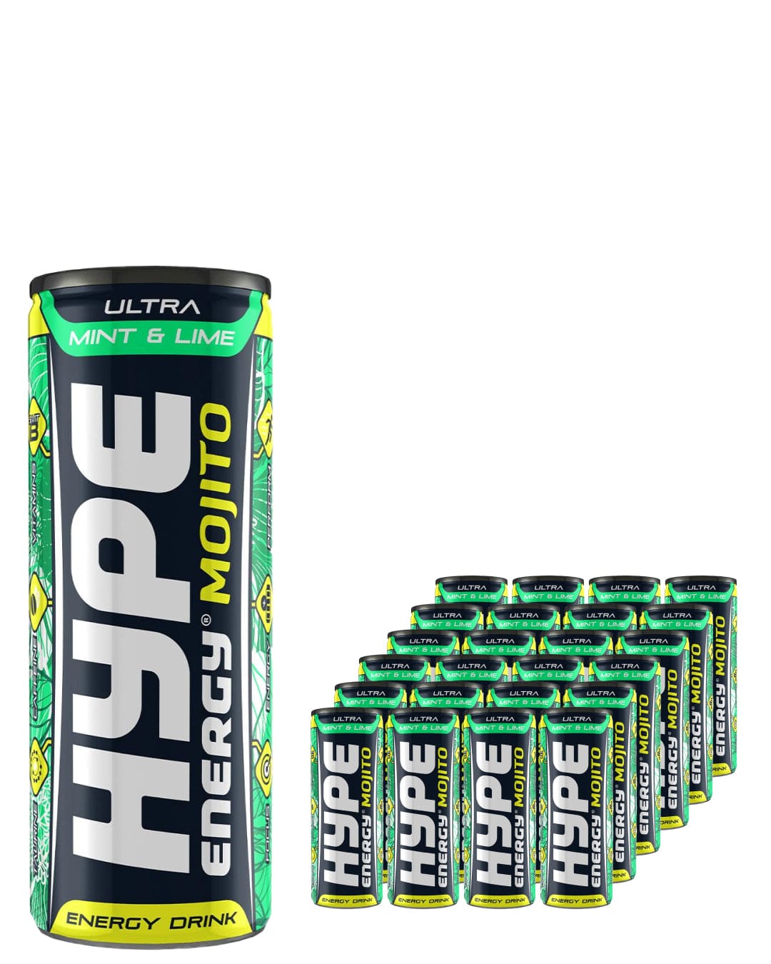 Hype Mojito Ultra Mint & Lime Energy Drink Multipack, 24 x 250 ml Soft Drinks & Mixers