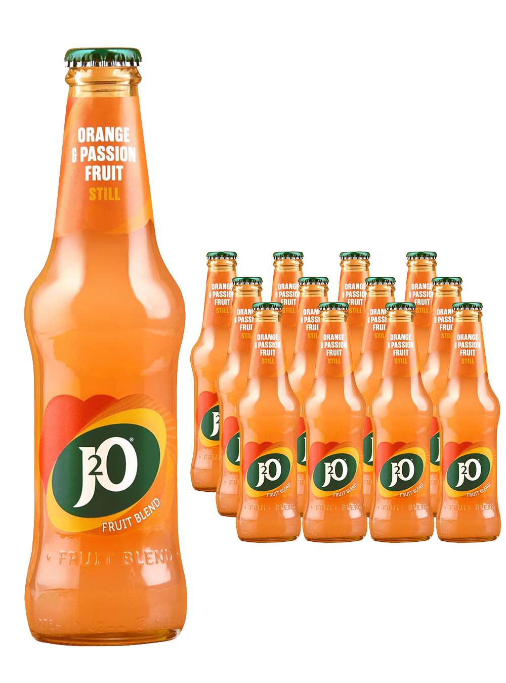 J2O Orange & Passion Fruit Glass Bottle Multipack, 12 x 275 ml Soft Drinks & Mixers 50412037
