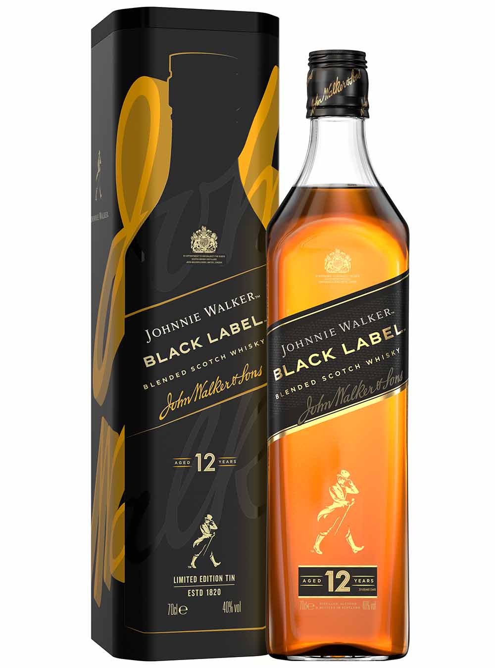 Johnnie Walker Black Label Whisky 200th Release Limited Edition Tin, 70 cl Whisky