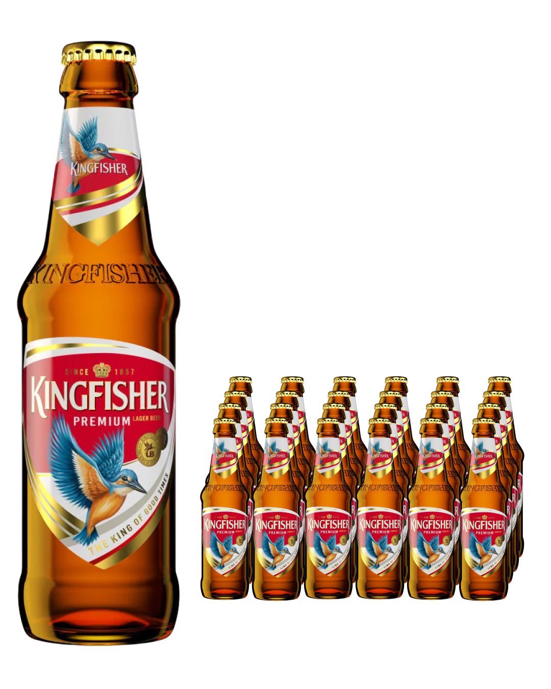 Kingfisher Premium Lager Beer Bottle Multipack, 24 x 330 ml Beer 5056225900750
