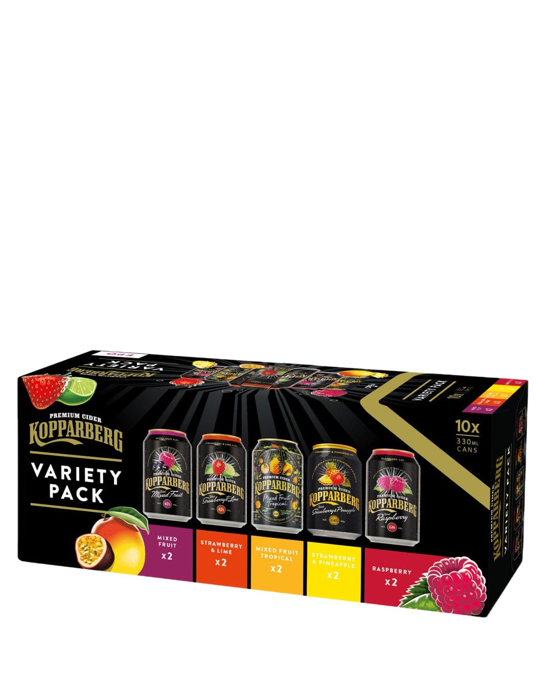 Kopparberg Fruit Cider Variety Mixed Case Can Multipack, 10 x 330 ml Cider
