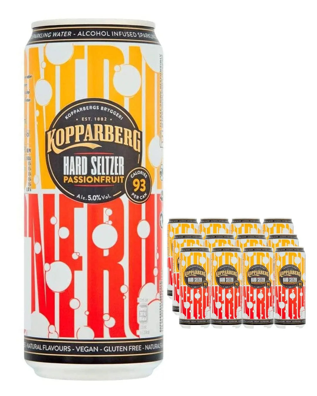 Kopparberg Passionfruit Hard Seltzer Premixed Can Multipack, 12 x 330 ml Ready Made Cocktails 7393714646279