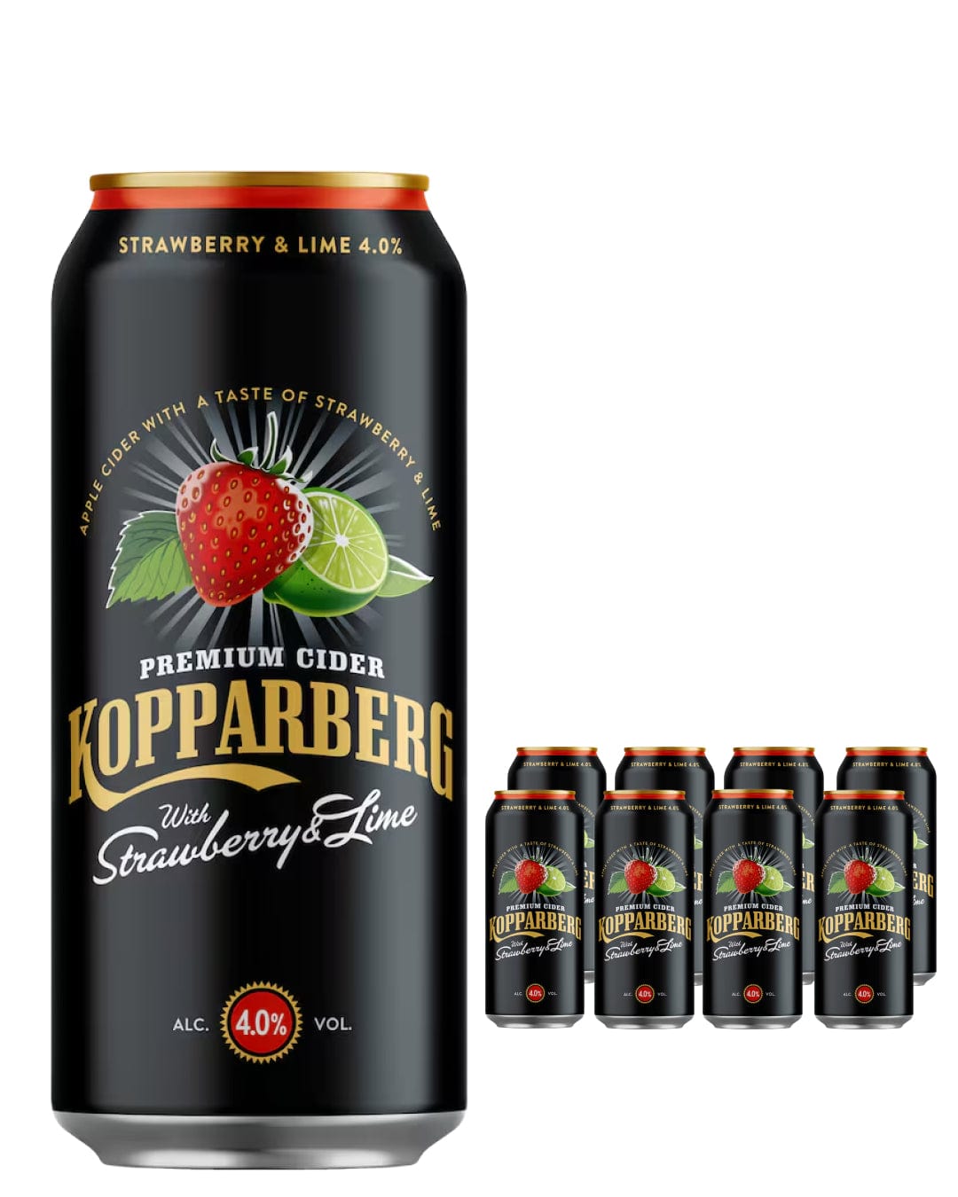 Kopparberg Strawberry & Lime Premium Cider Can Multipack, 8 x 500 ml Cider