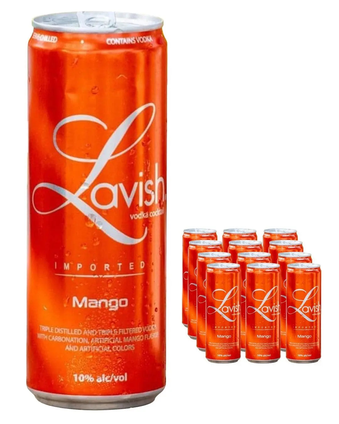 Lavish Mango Vodka Cocktail Can Multipack, 12 x 330 ml Ready Made Cocktails