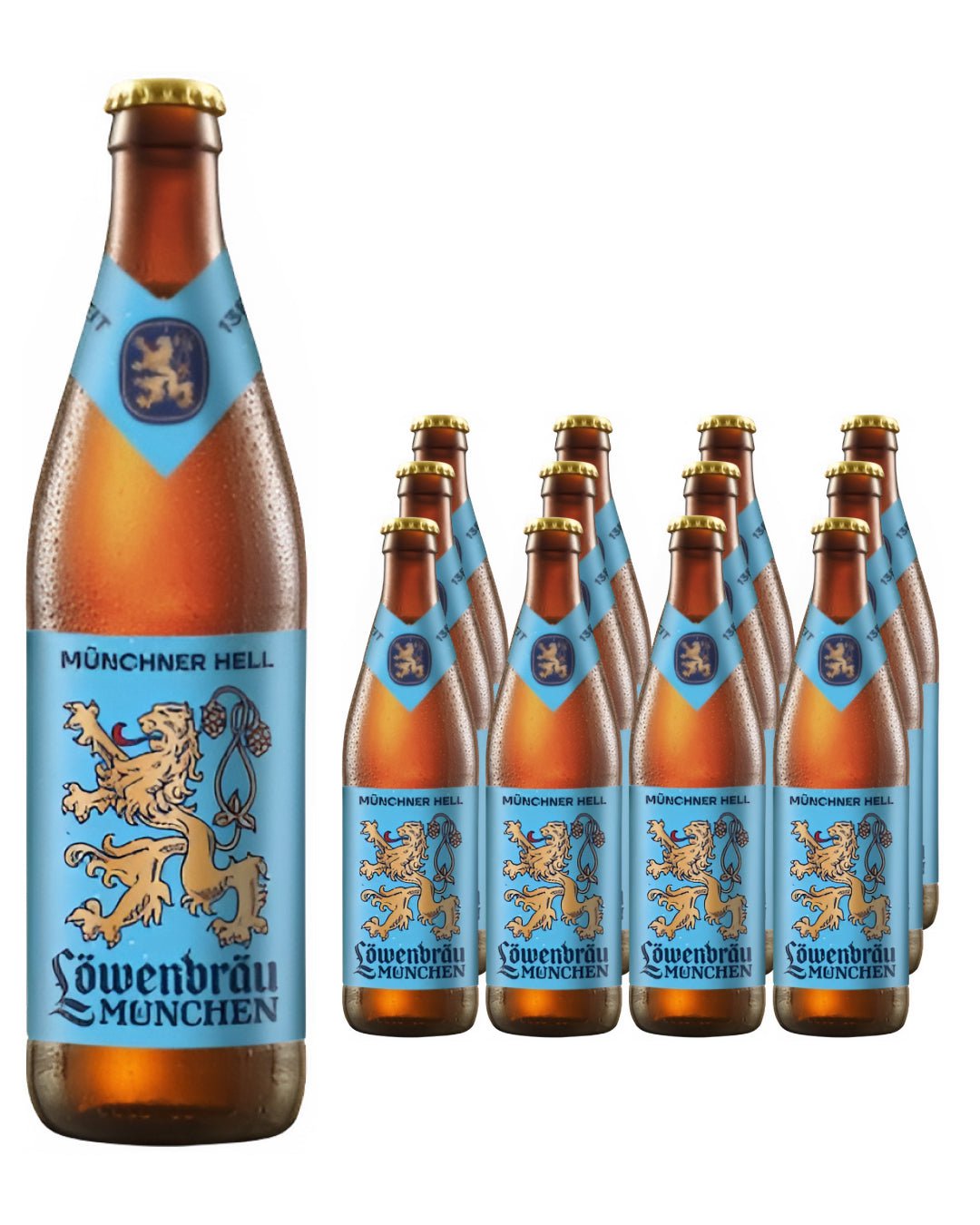 Lowenbrau Original German Helles Larger Beer Bottle Multipack, 12 x 500 ml Beer