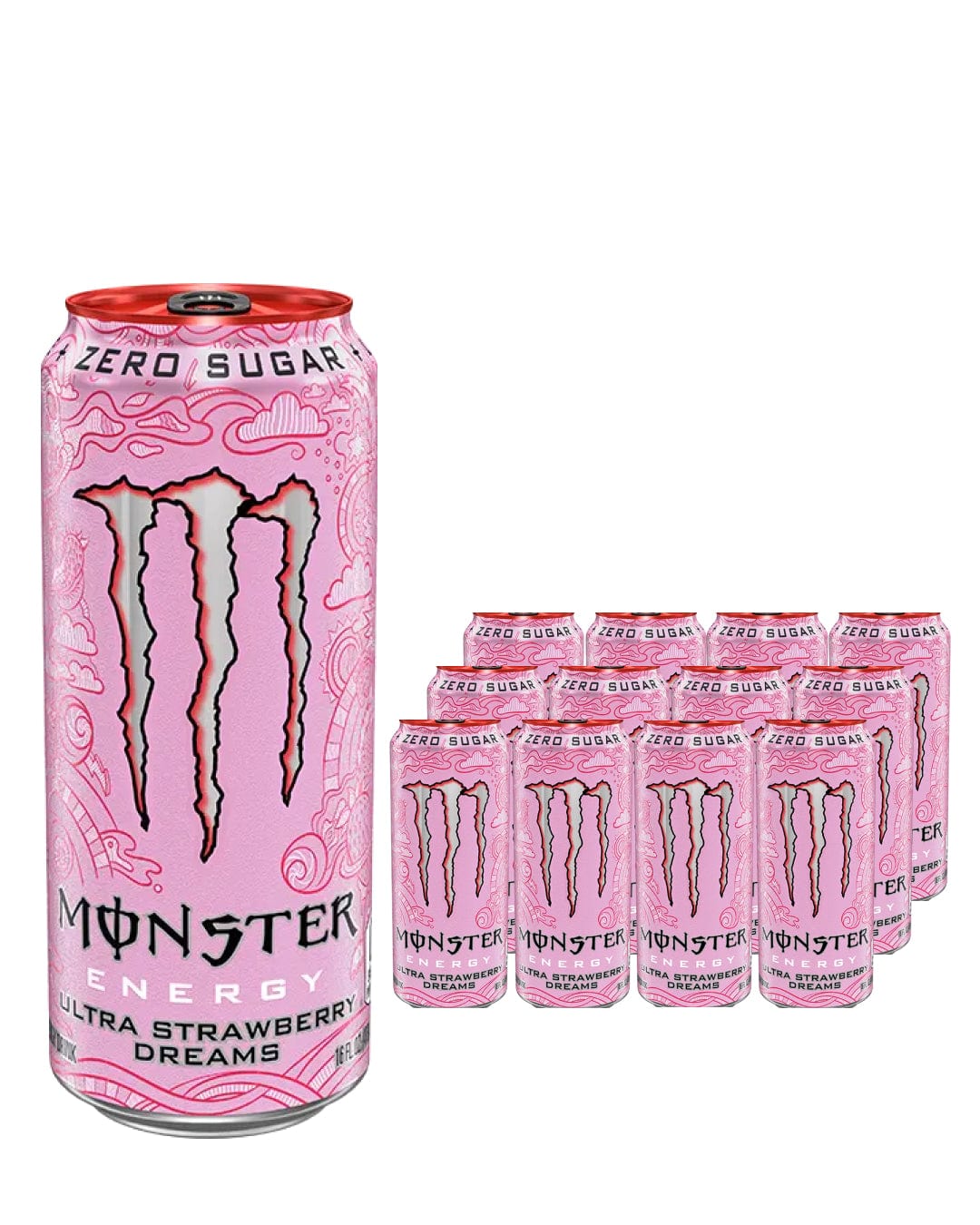 Monster Ultra Strawberry Dreams Energy Drink Can Multipack, 12 x 500 ml Soft Drinks & Mixers