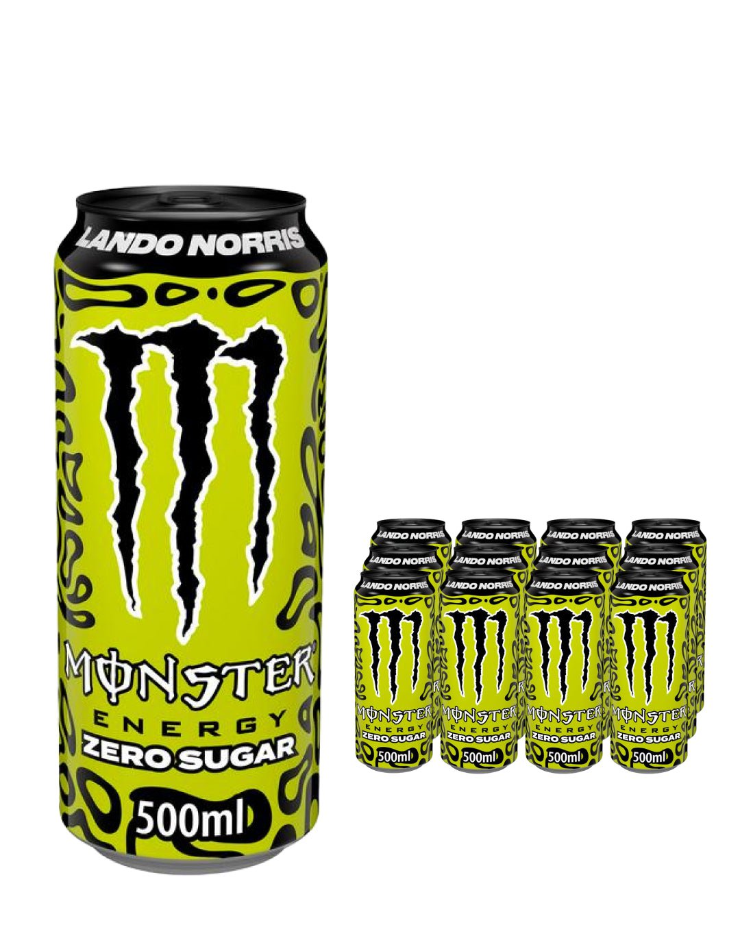 Monster Zero Sugar Lando Norris Energy Drink Can Multipack, 12 x 500 ml Soft Drinks & Mixers