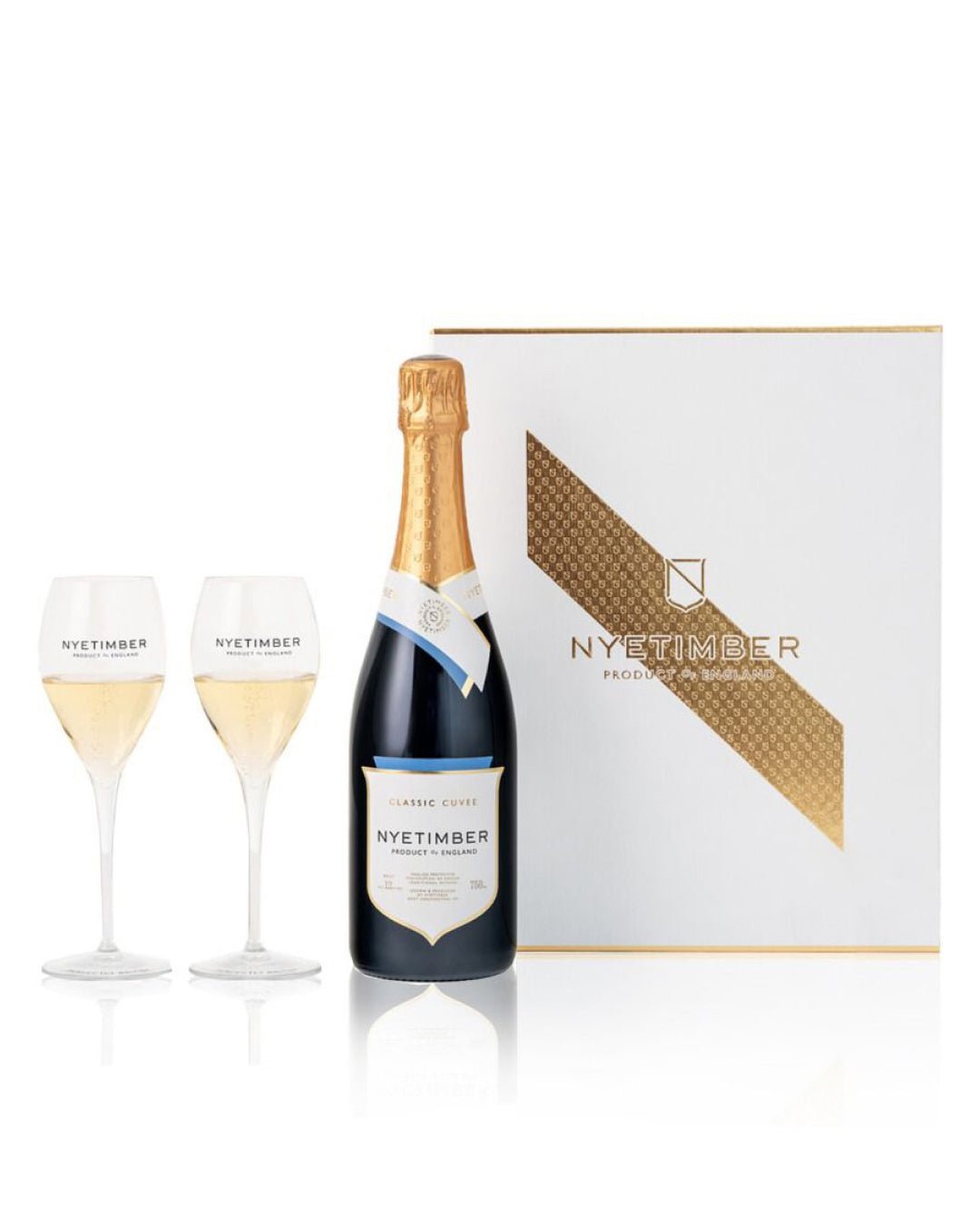 Nyetimber Classic Cuvee and Flutes Gift Box, 75 cl Champagne & Sparkling