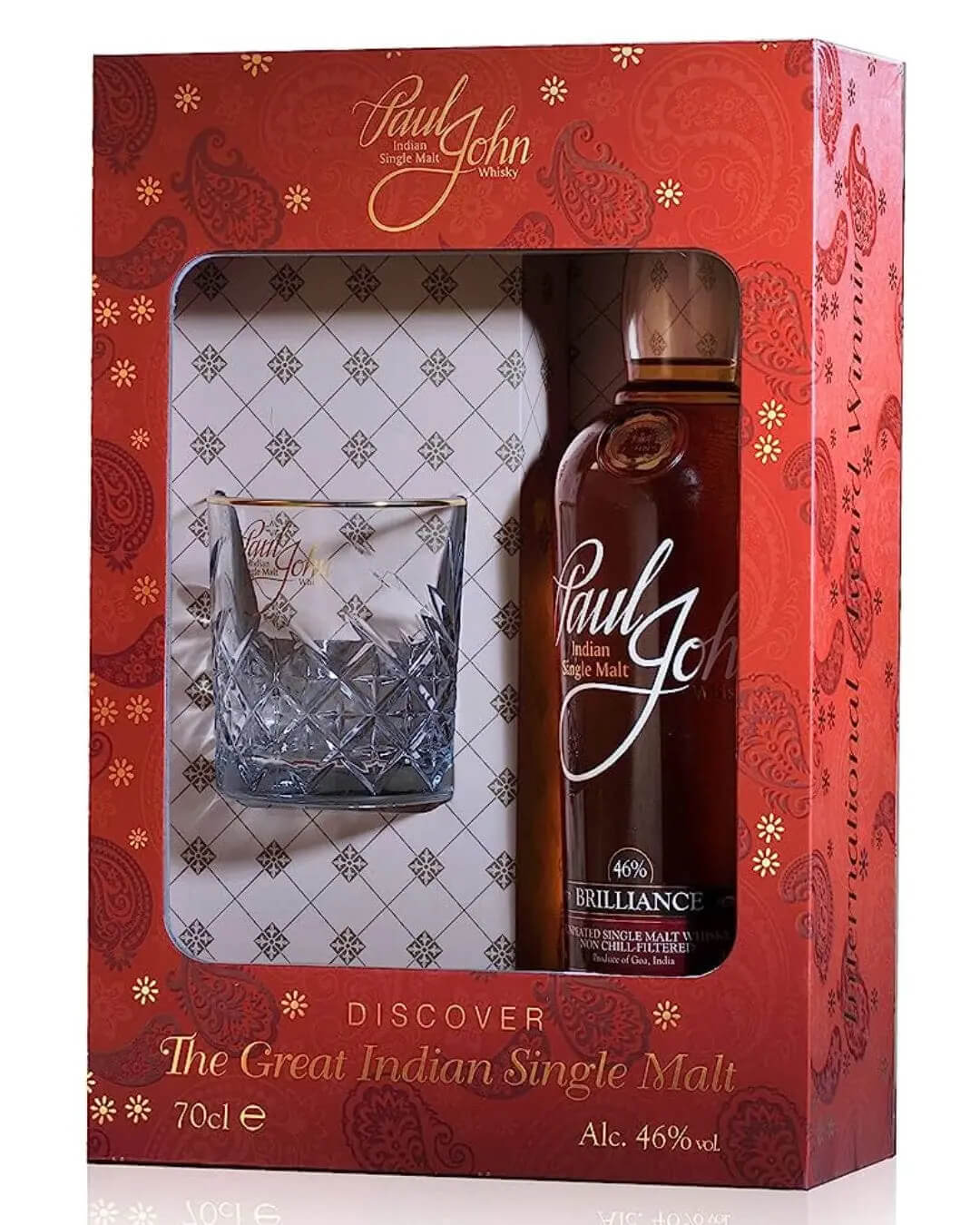Paul John Brilliance Gift Pack with Glass, 70 cl Whisky 8904014808428