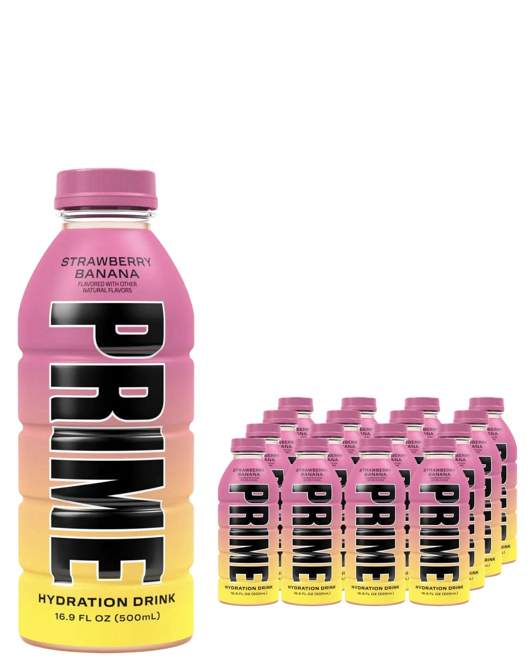 Prime Strawberry Banana Hydration Drink Multipack, 12 x 500 ml Soft Drinks & Mixers