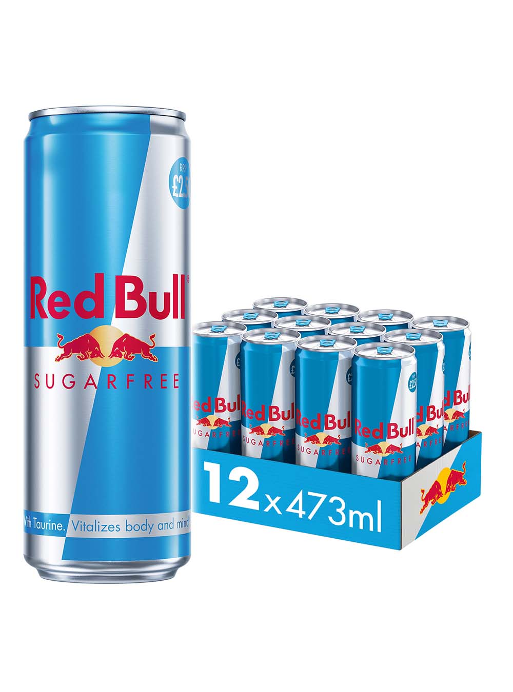 Red Bull Sugar Free Energy Drink Price Marked Multipack, 12 x 473 ml Soft Drinks & Mixers 9002490280291