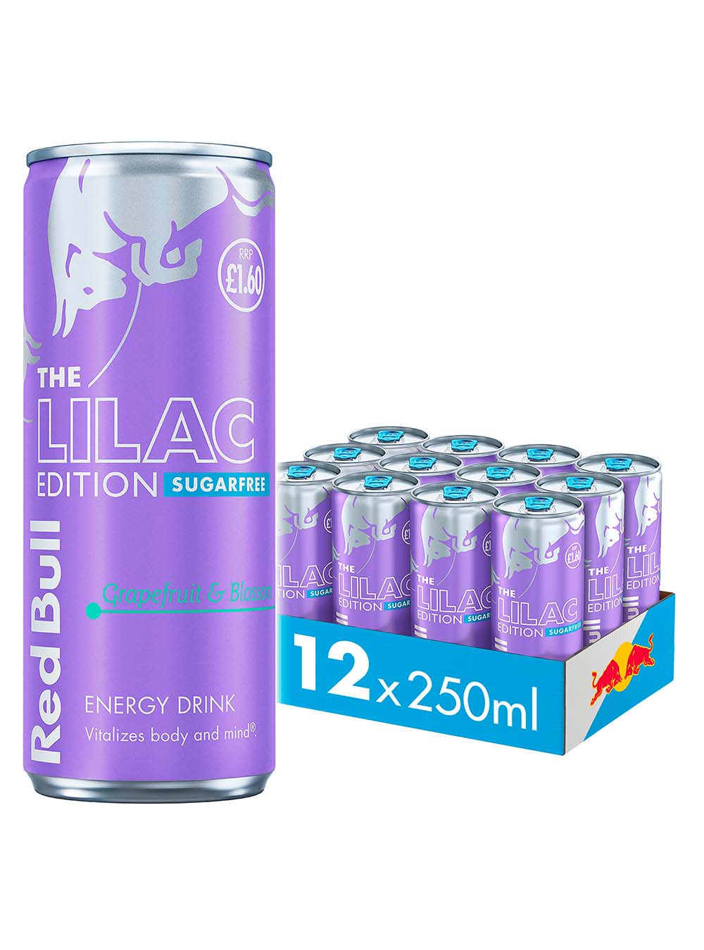 Red Bull The Lilac Edition - Grapefruit and Blossom Sugar Free Energy Drink Price Marked Multipack, 12 x 250 ml Soft Drinks & Mixers 9002490281212