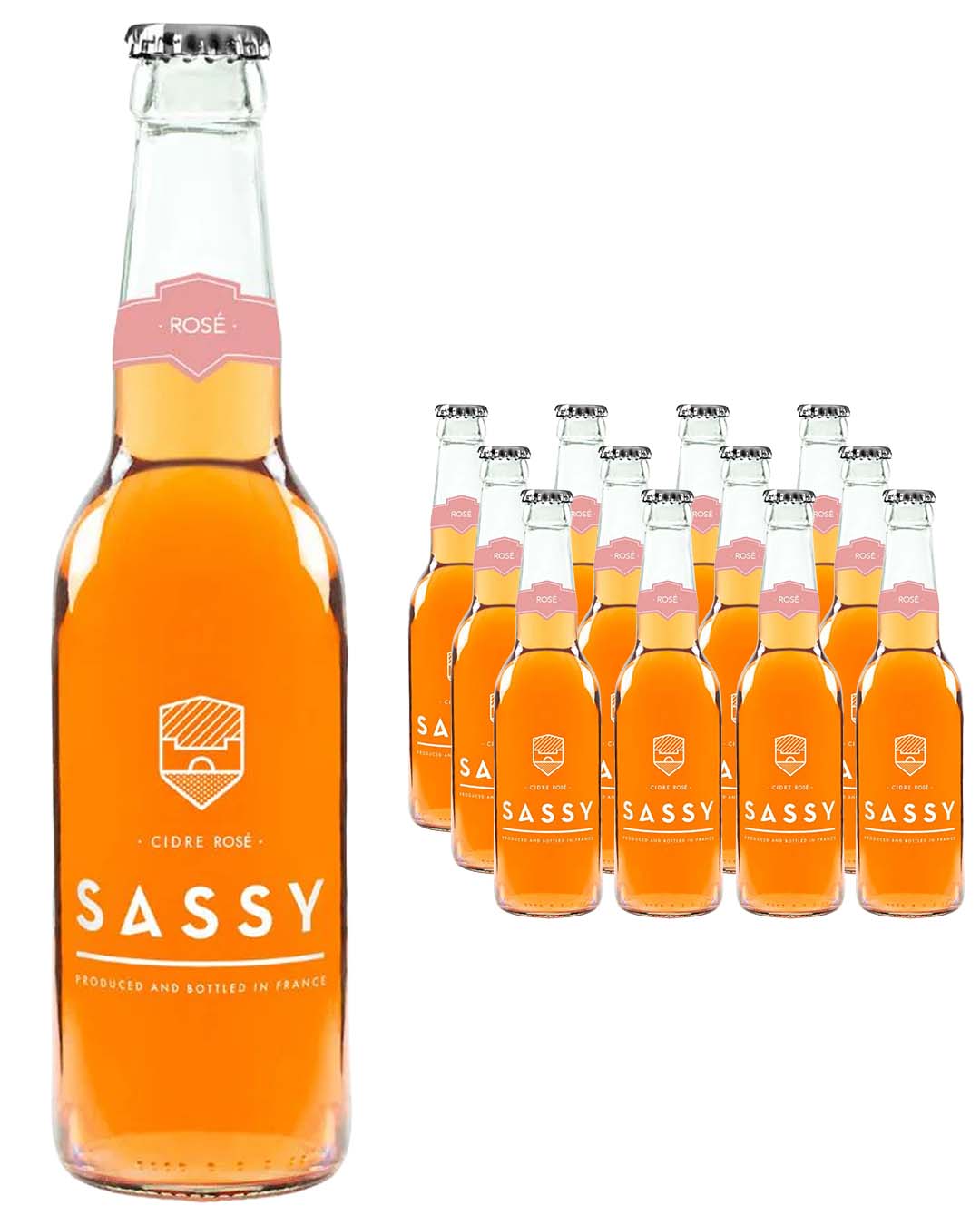 Sassy Cidre Rosé Cider Multipack, 12 x 330 ml Cider