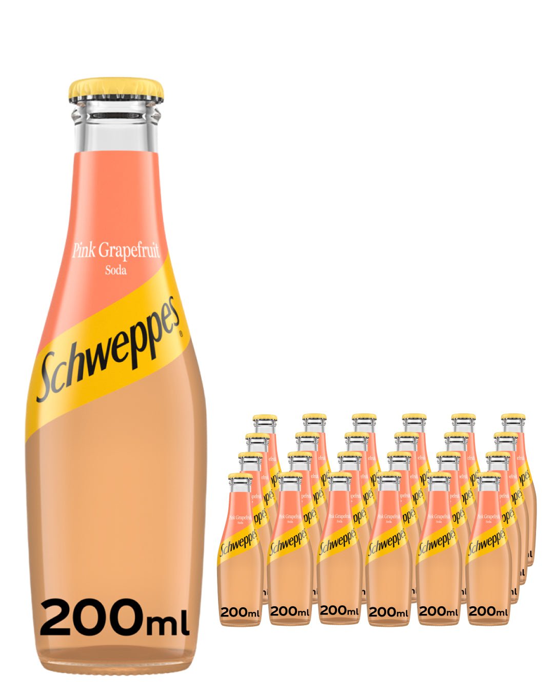 Schweppes Pink Grapefruit Soda Water Multipack, 24 x 200 ml Soft Drinks & Mixers