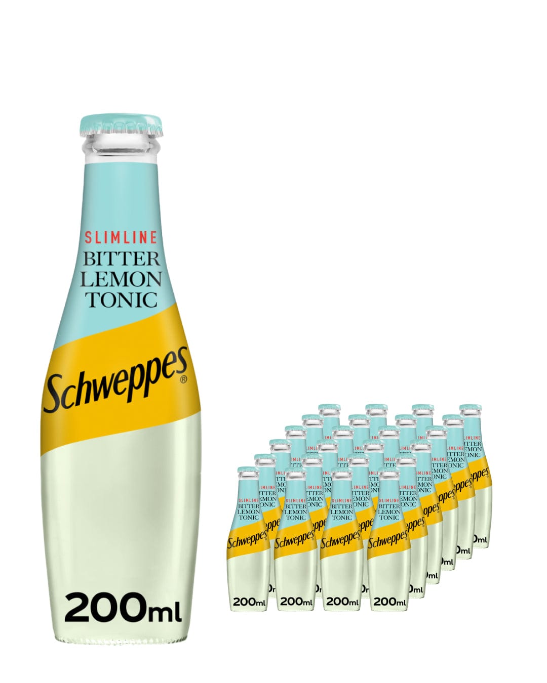 Schweppes Slimline Bitter Lemon, 24 x 200 ml Soft Drinks & Mixers 5017726171988
