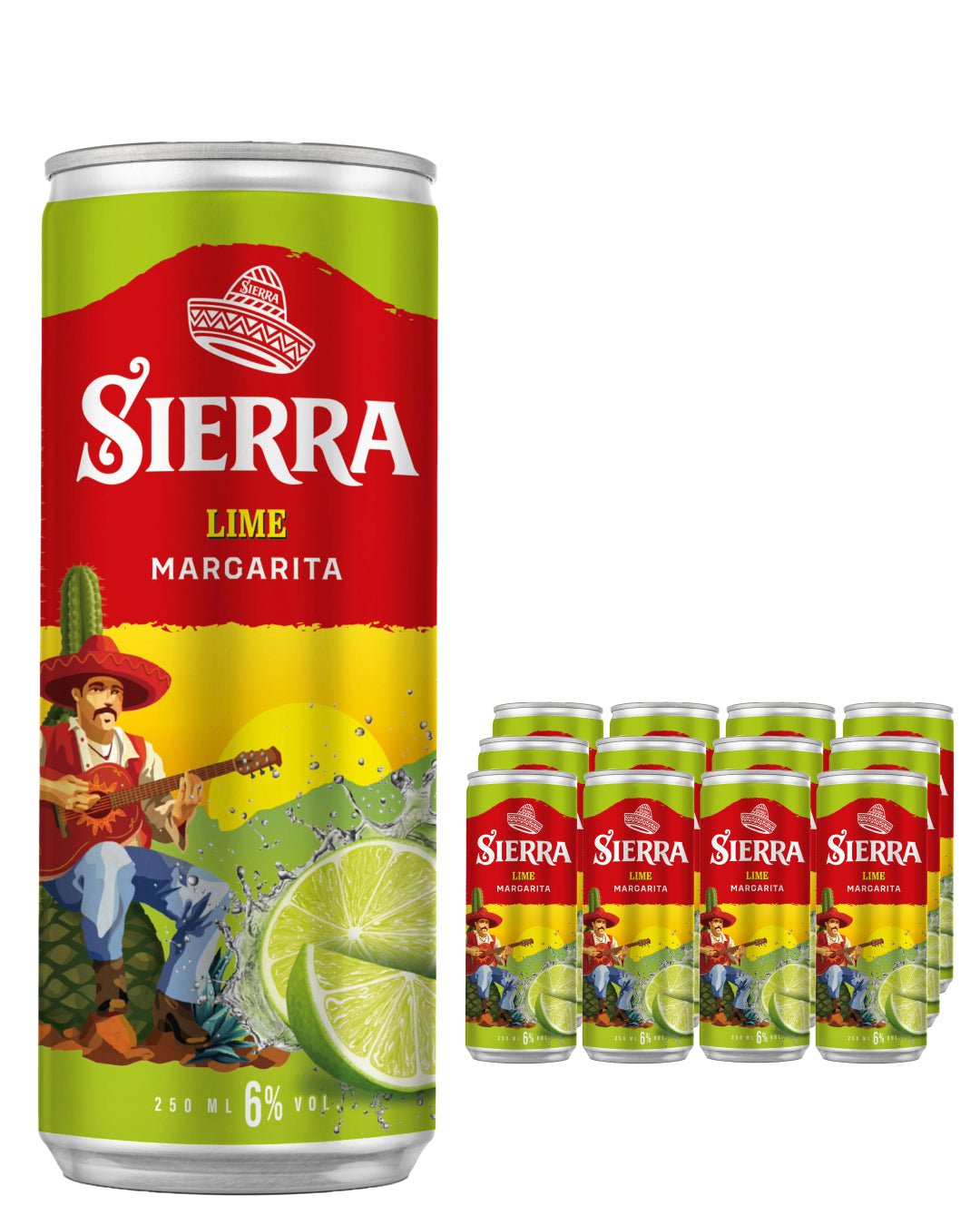 Sierra Margarita Lime Premixed Drink Multipack, 12 x 250 ml Ready Made Cocktails