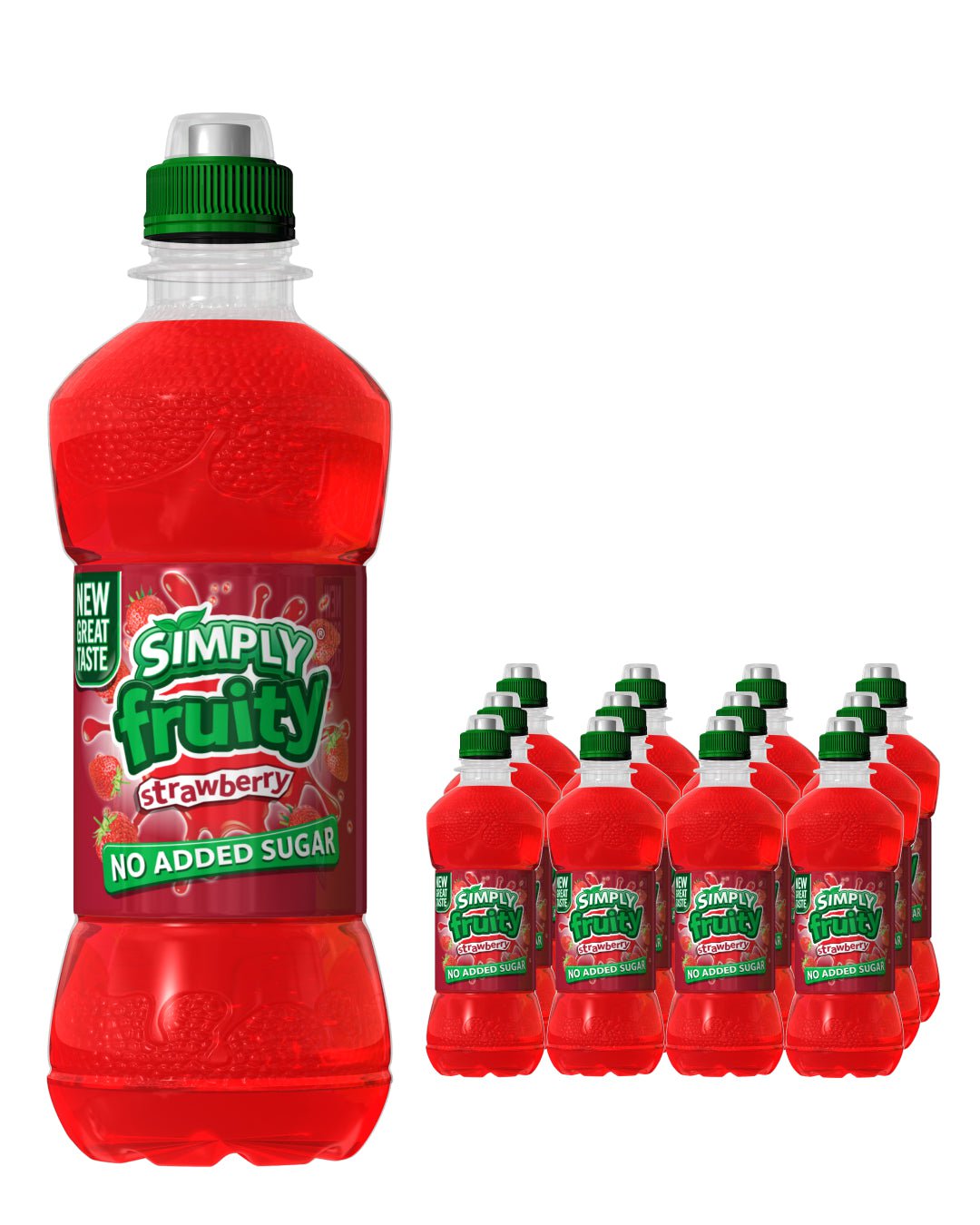 Simply Fruity Strawberry Juice Multipack, 12 x 330 ml Soft Drinks & Mixers