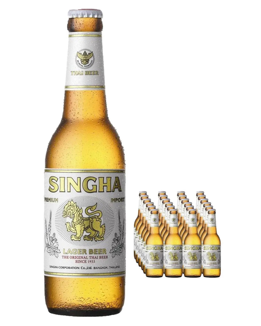 Singha Premium Thai Lager Beer Bottle, 24 x 330 ml Beer