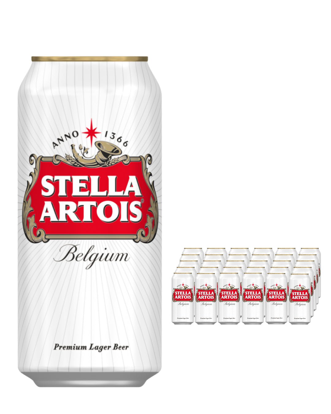 Stella Artois Premium Lager Beer Multipack, 24 x 440 ml Beer 5410228316268