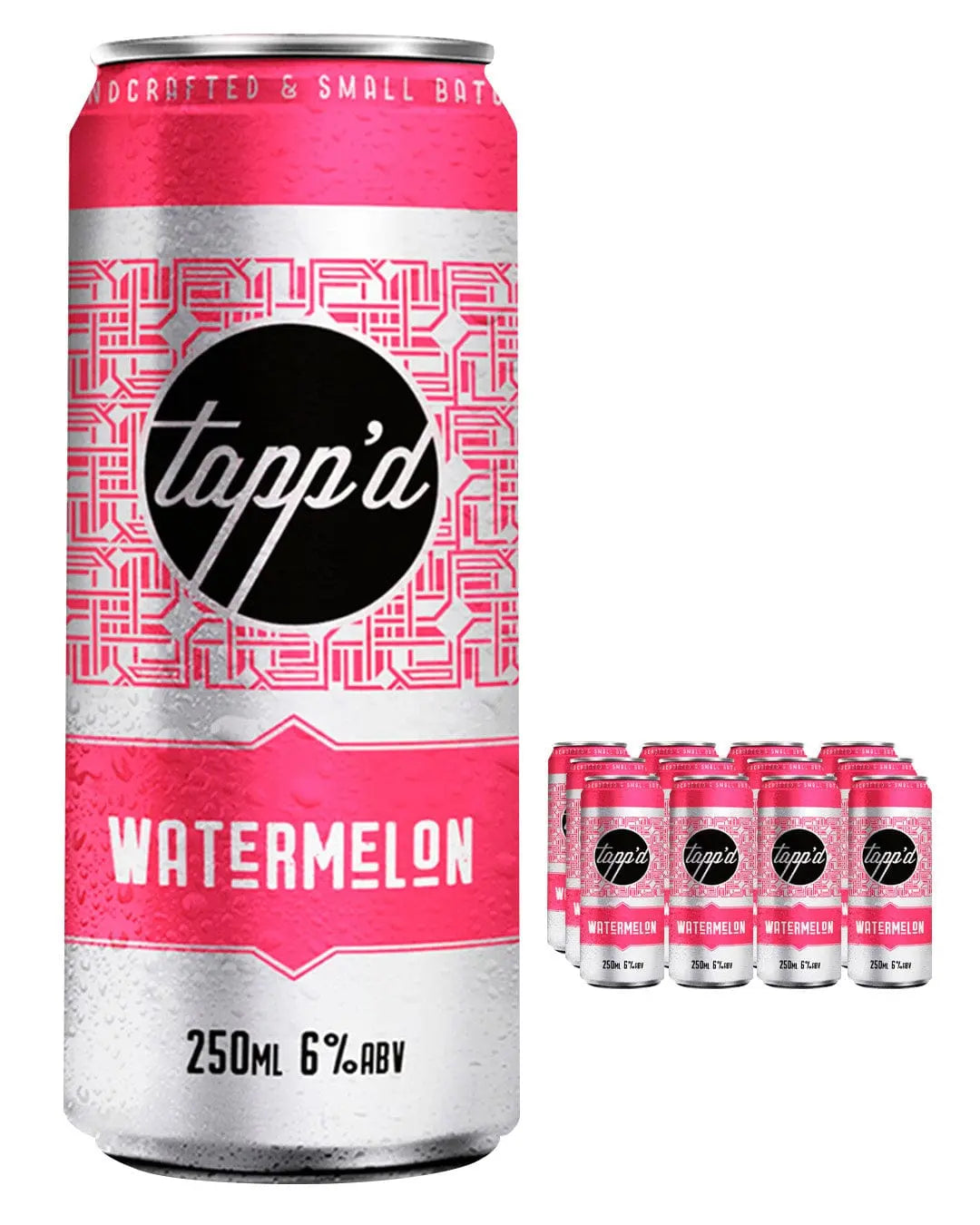 Tapp'd Watermelon Premixed Cans Multipack, 12 x 250 ml Ready Made Cocktails