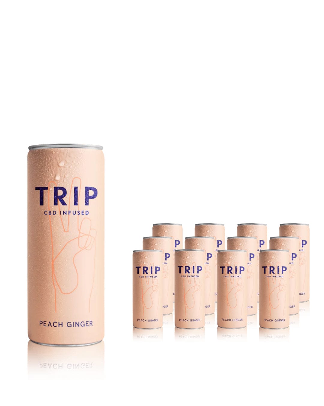 Trip Drink Peach Ginger Fizzy Drink Multipack, 12 x 250 ml Soft Drinks & Mixers