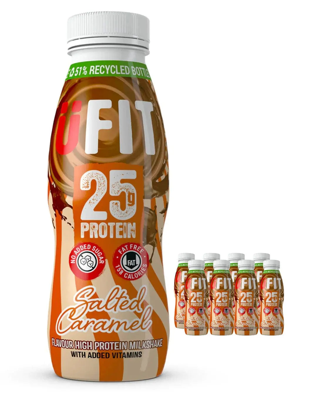 UFIT High Protein Shake Drink Salted Caramel Multipack, 8 x 310 ml Soft Drinks & Mixers