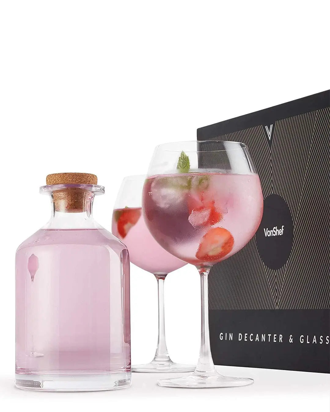 VonShef Gin Decanter & 2 Balloon Glasses Tableware