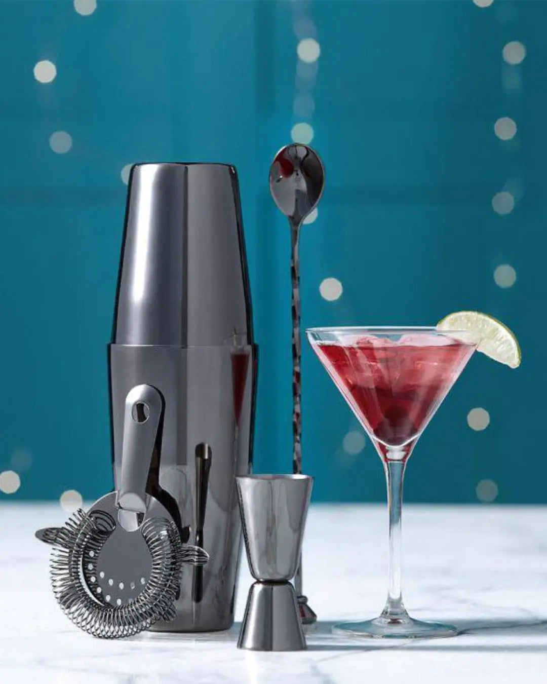 VonShef Graphite 8pc Boston Cocktail Set Barware