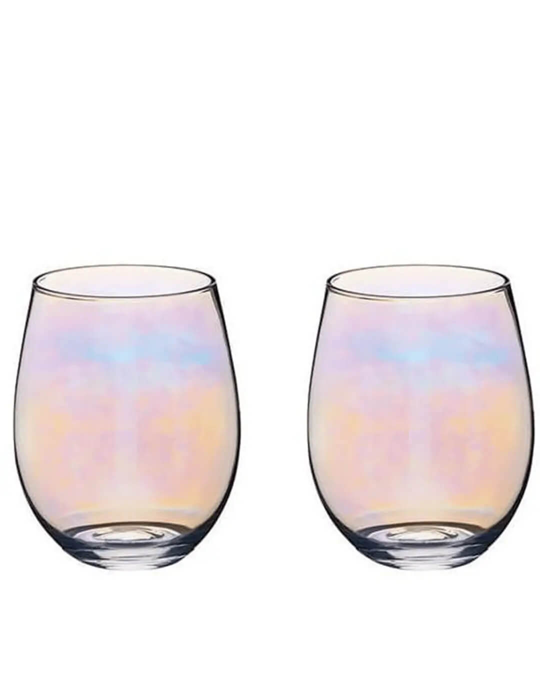 BarCraft Set of Two Iridescent Glass Tumblers Tableware 5028250776853
