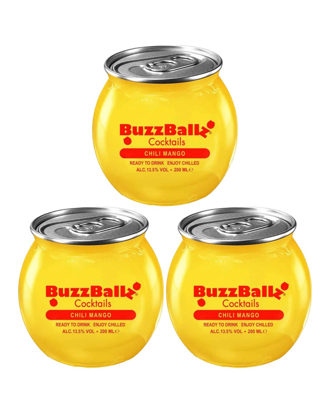 BuzzBallz Chili Mango Cocktail, 3 x 200 ml Ready Made Cocktails