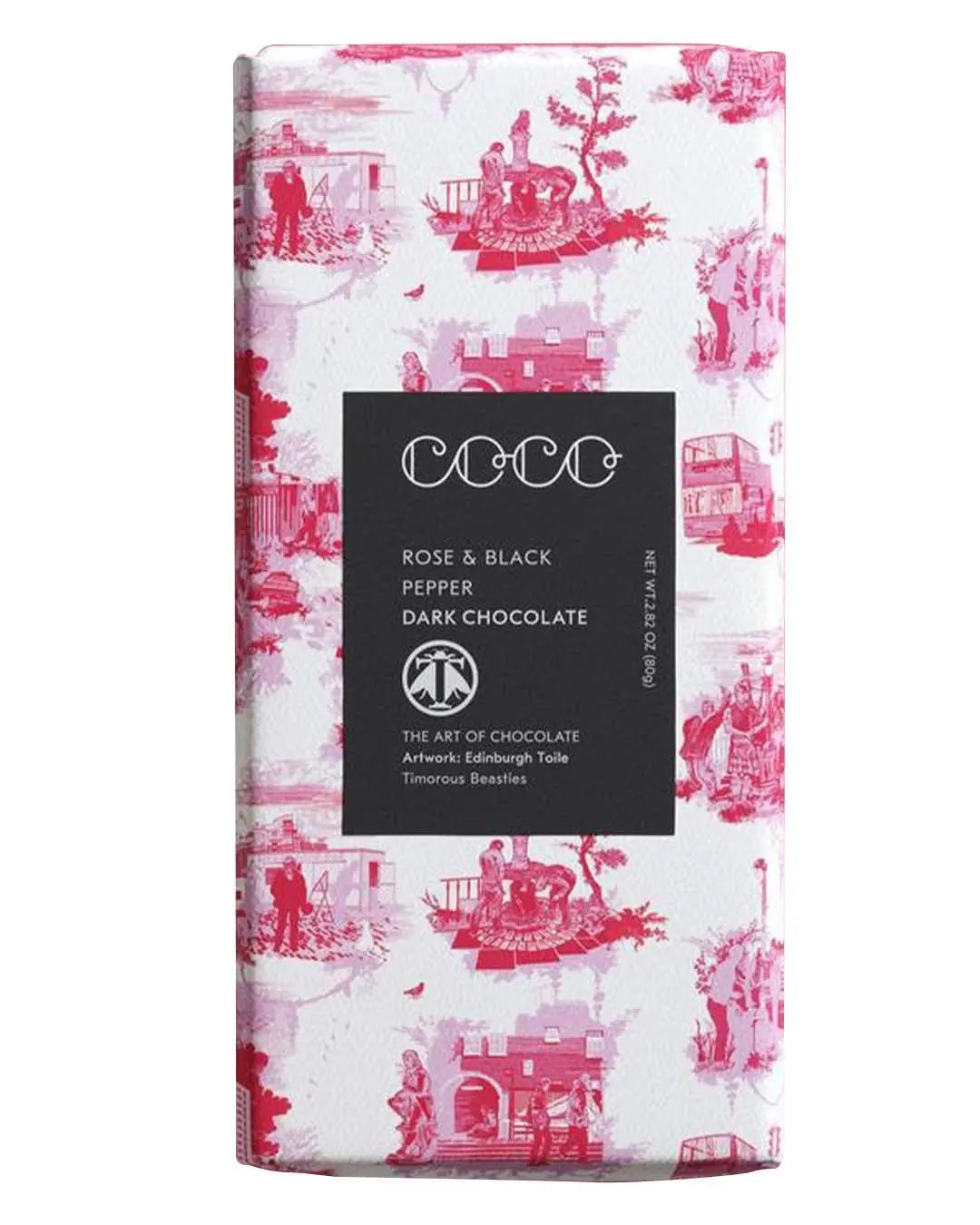 COCO Rose & Black Pepper Chocolate Bar, 80 g Chocolate