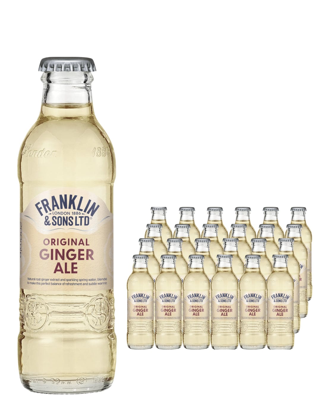 Franklin & Sons Ginger Ale Multipack, 24 x 200 ml Soft Drinks & Mixers